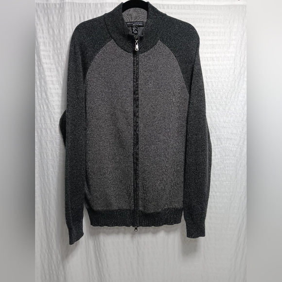 Men's Declan Cartwright 2ply Cashmere two way full zip sweater. Size L - Picture 1 of 7